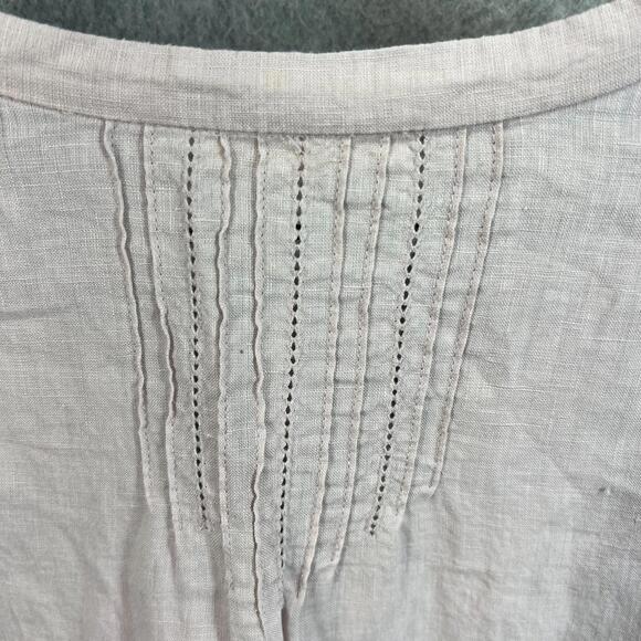 Eileen Fisher Womens L Blush Pink Irish Linen Tunic Top Button Up Lagenlook EUC - Picture 5 of 9